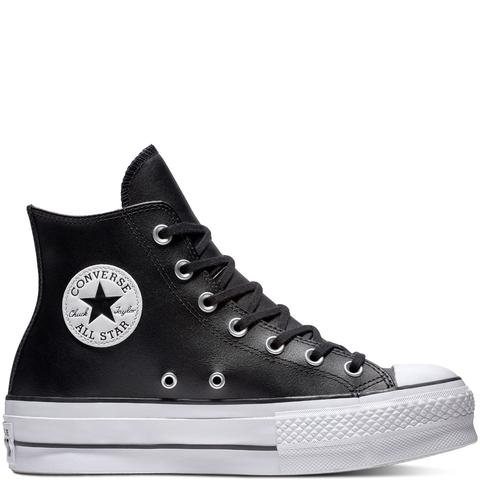 black leather converse