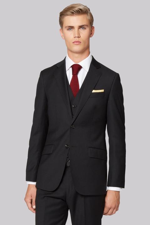 Hardy Amies Tailored Fit Black Clear Cut Jacket