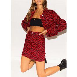 Adorlee Skirt - Red Leopard Print