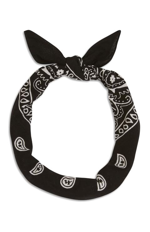 Black Print Bandana