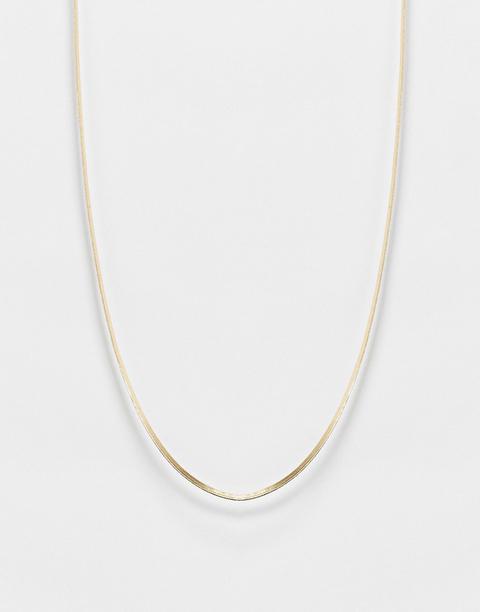 Pieces Flat Snake Chain Necklace In Gold