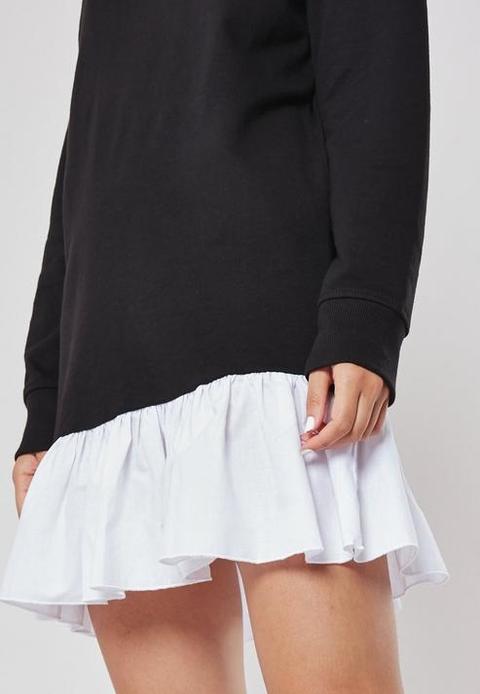 frill hem sweater dress