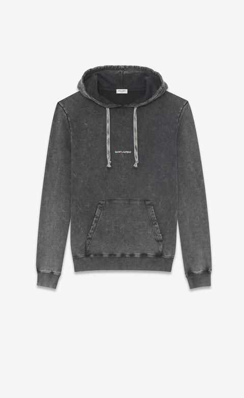 Hooded Sweatshirt With Saint Laurent In Worn Black