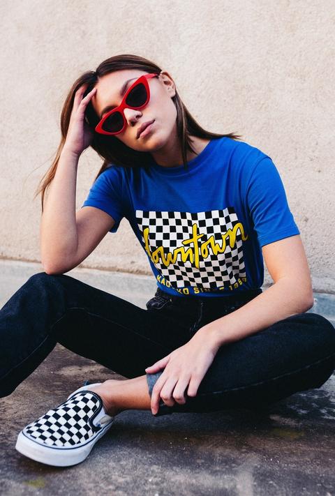 Camiseta Cuadrados Downtown Azul