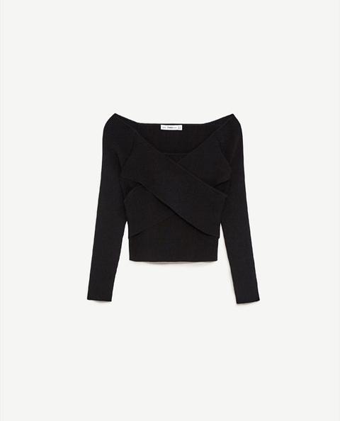 Pullover Cropped Drappeggiato