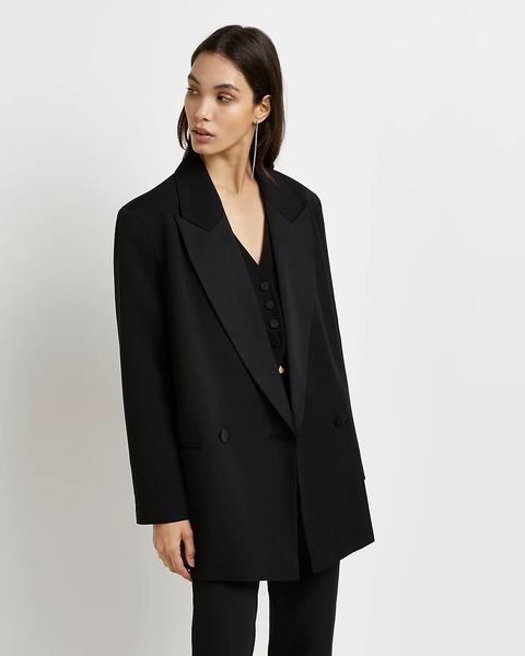 Black Double Breasted Tuxedo Jacket