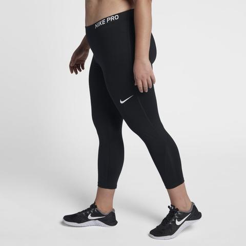 Nike Plus Size - Leggings Da Training Ridotti A Vita Media Pro - Donna - Nero