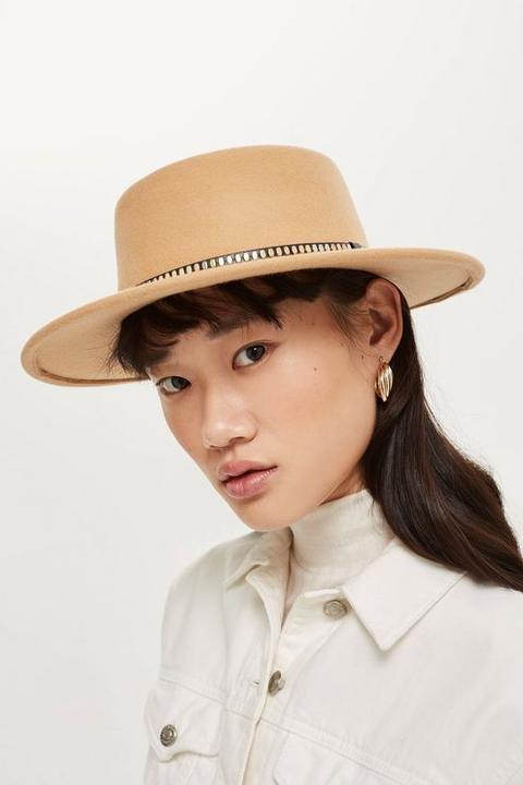 Womens Felt Hat - Beige, Beige
