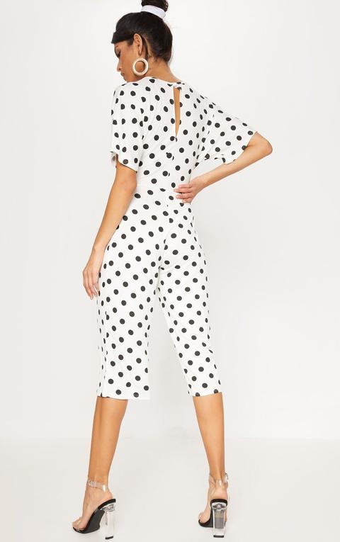 polka dot jumpsuit white