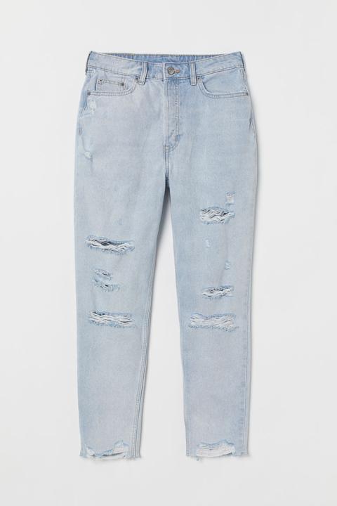 Slim Mom Jeans Trashed - Azul