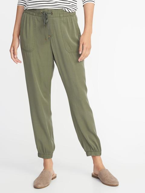 old navy mid rise soft twill utility pants