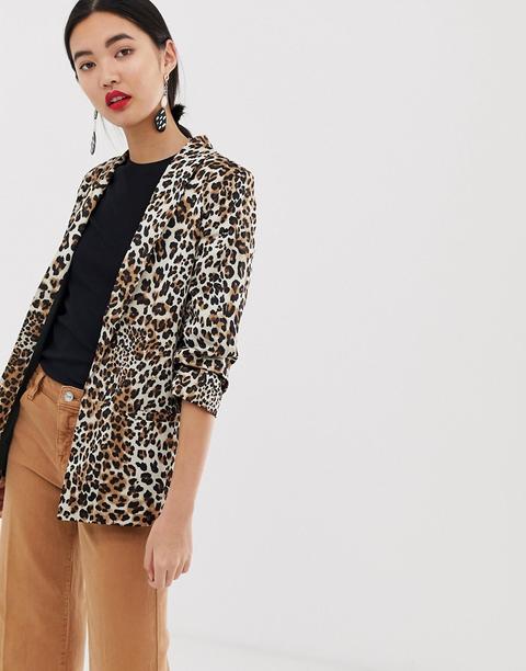 Soaked In Luxury - Blazer Con Stampa Leopardata - Multicolore