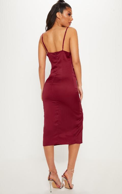 robe satin bordeaux