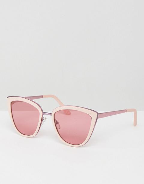 Gafas De Sol Ojos De Gato Con Detalle De Metal Y Lentes De Color Rosa De Asos