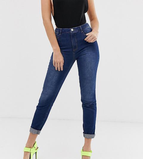 Missguided Riot High Rise Mom Jeans In Blue