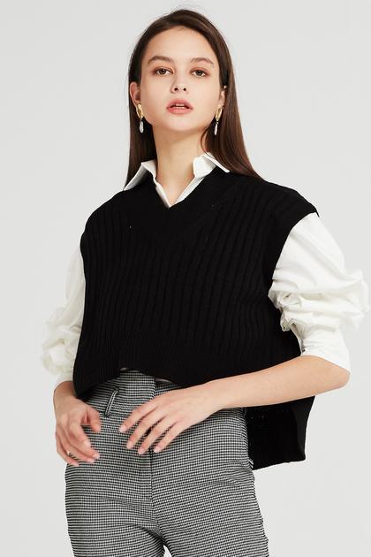 Alison Cropped Rib-knit Vest