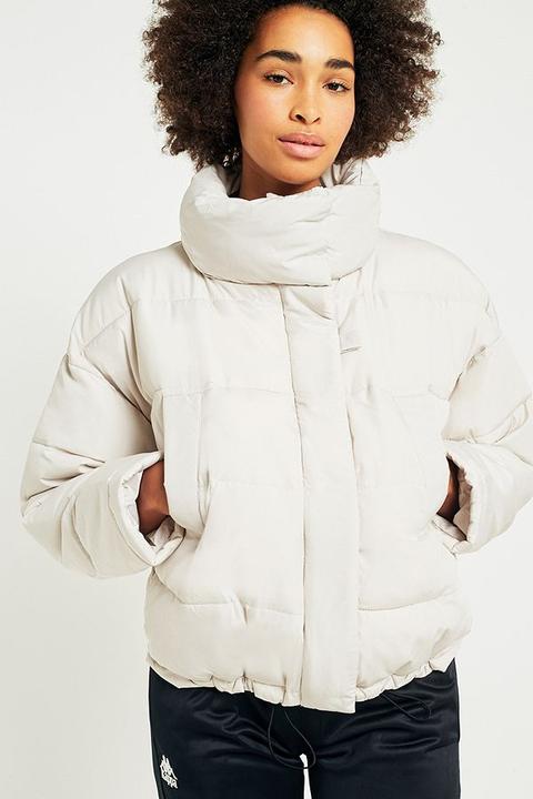 Light Before Dark Putty Pillow Puffer Jacket