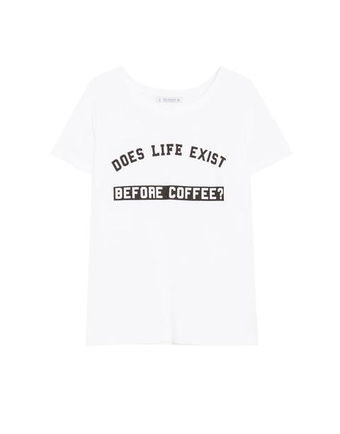 Camiseta Cropped Manga Corta Texto