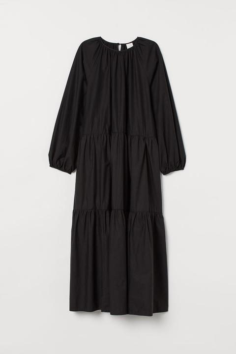 Robe À Manches Ballon - Noir