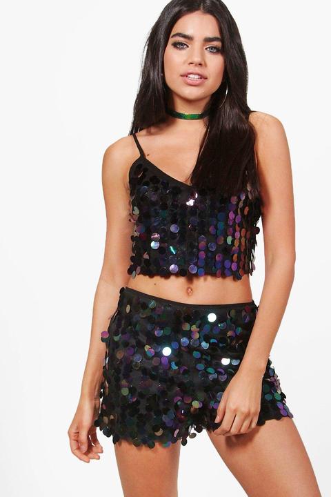 Multi Sequin Bralet & Short Co-ord from Boohoo on 21 Buttons