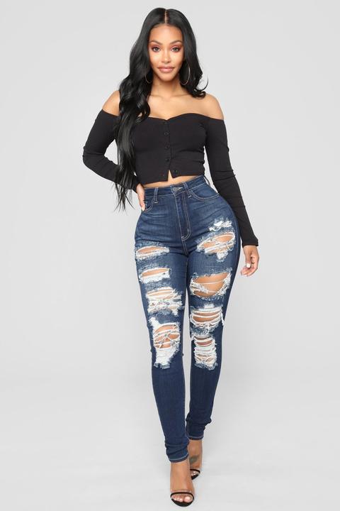 high rise distressed jeans