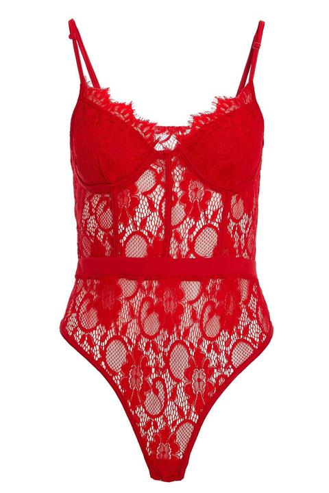 red corset bodysuit