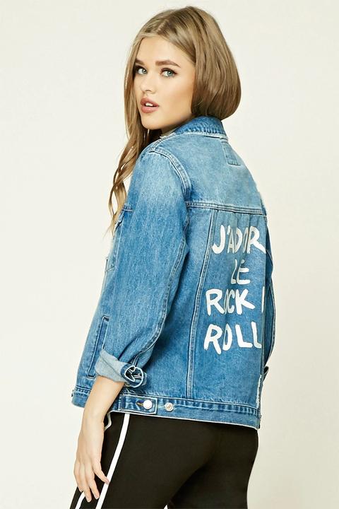 Cazadora Denim "j'adore Rock N' Roll"