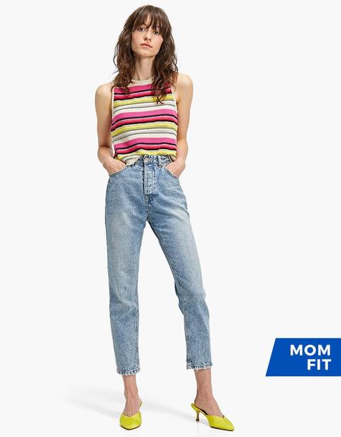 Mom Fit Basic Jeans Medio