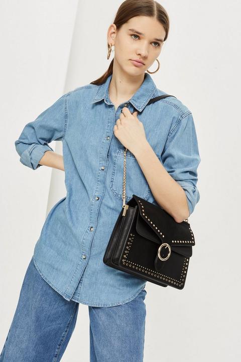 Peony Studded Shoulder Bag