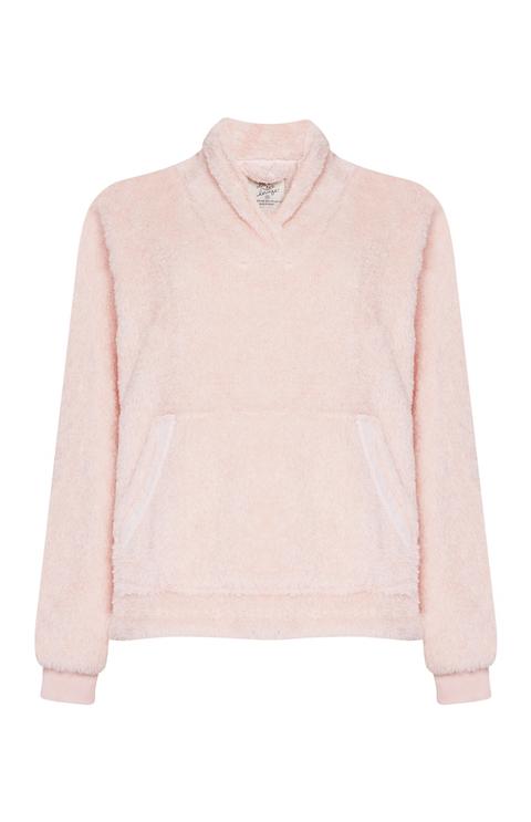 Maglia Da Notte Rosa In Sherpa