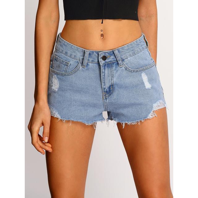 ripped frayed denim shorts