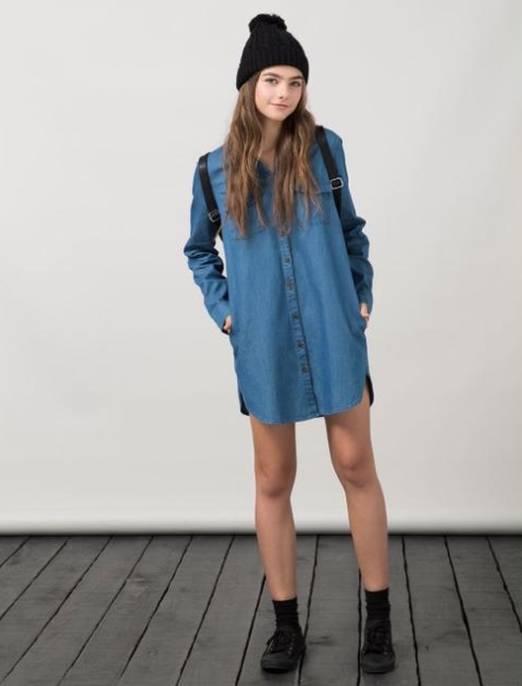 Vestido Bsk Camisero Denim