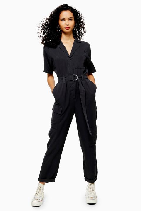 Womens Washed Black Boiler Suit - Washed Black, Washed Black