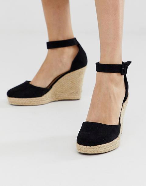 Lipsy - Espadrilles À Bout Fermé Et Talon Compensés - Noir - Noir