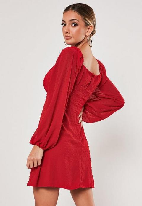 red milkmaid dress