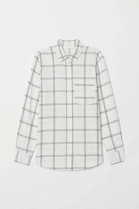 Camisa De Cuadros - Blanco