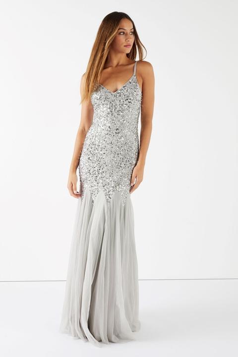 sequin fishtail maxi dress