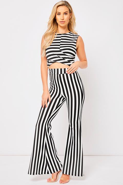 black and white striped co ord