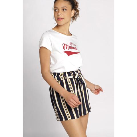 Short Fluide Taille Standard Bleu Marine Femme