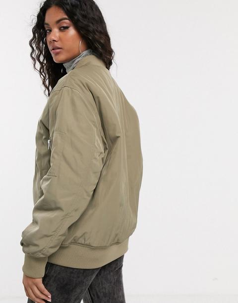 khaki oversized bomber jacket