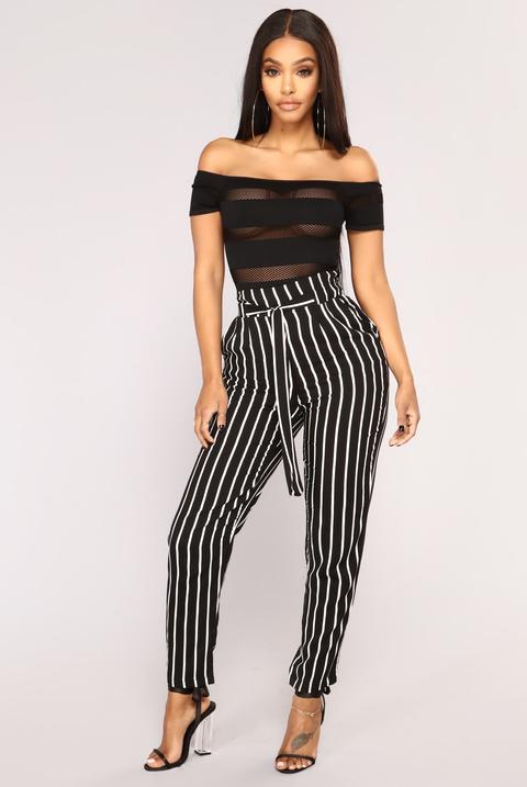 Jacklyn Stripe Pants - Black/white