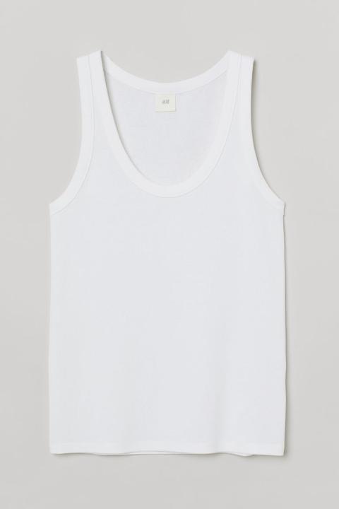 Modal-blend Vest Top - White