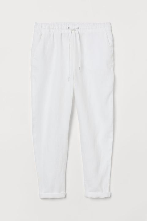 H & M - Joggers In Lino - Bianco