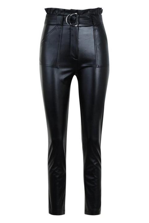 leather look womens trousers