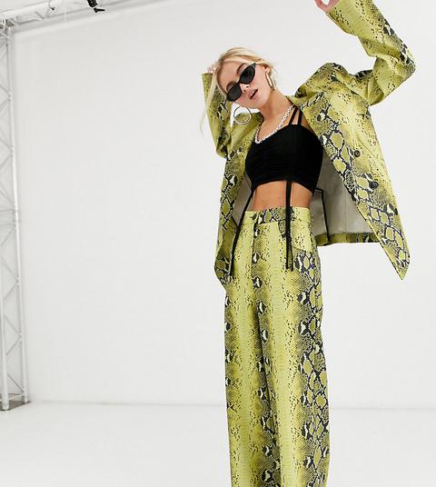 Collusion Pu Snake Trousers-yellow