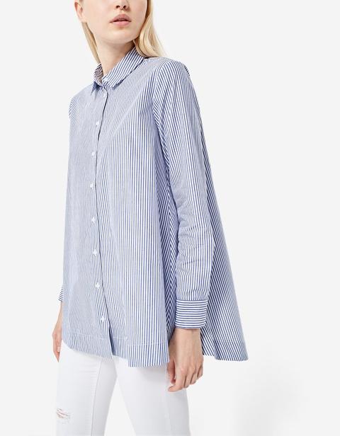 Camisa Oversize Evase De Rayas