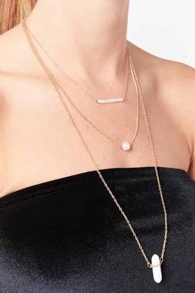 Kenny Gold Pearl Layered Chain Necklace