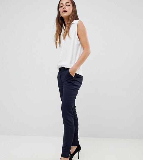 Y.a.s Petite - Ecco - Pantalon Cigarette Ajusté - Bleu Marine