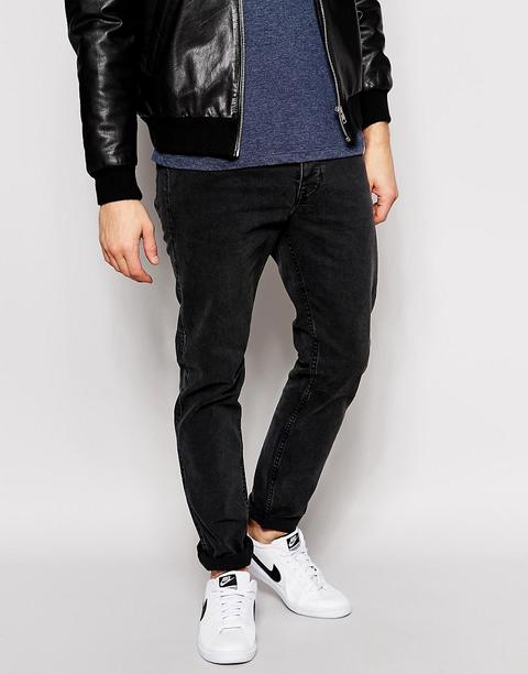 Dr Denim - Clark - Jeans Slim Nero Vintage Slavato - Nero