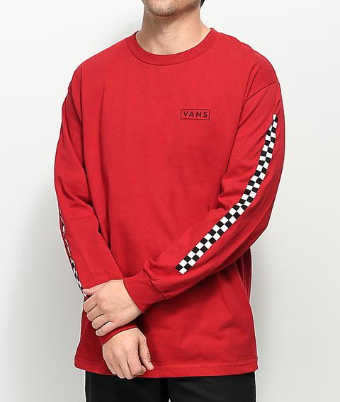vans red and black shirt